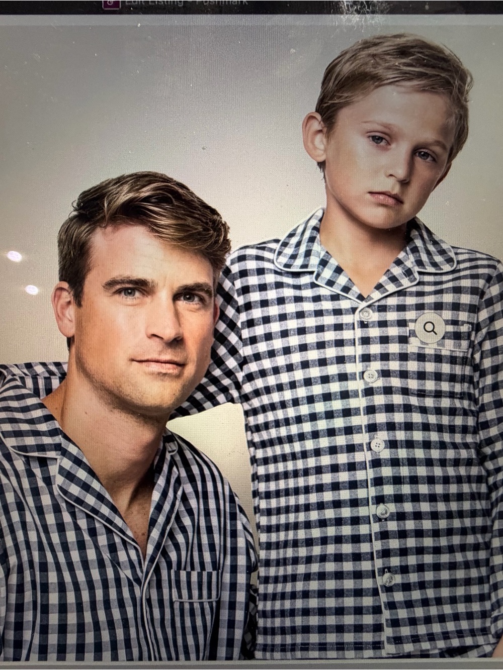 Kid's (sz 10) Petite Plume Twill Pajama Set in Navy Gingham